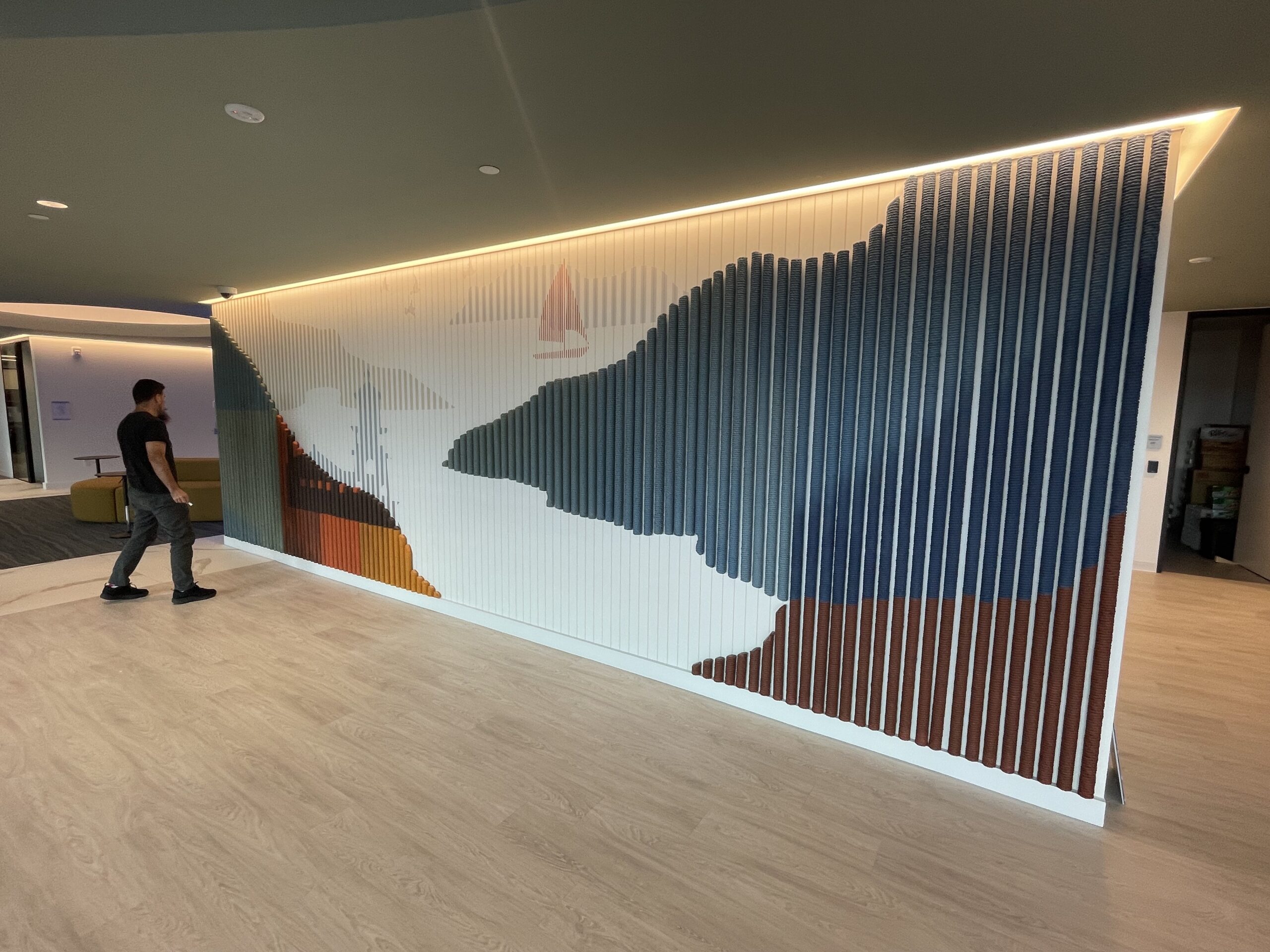 Custom Dowel Art Install